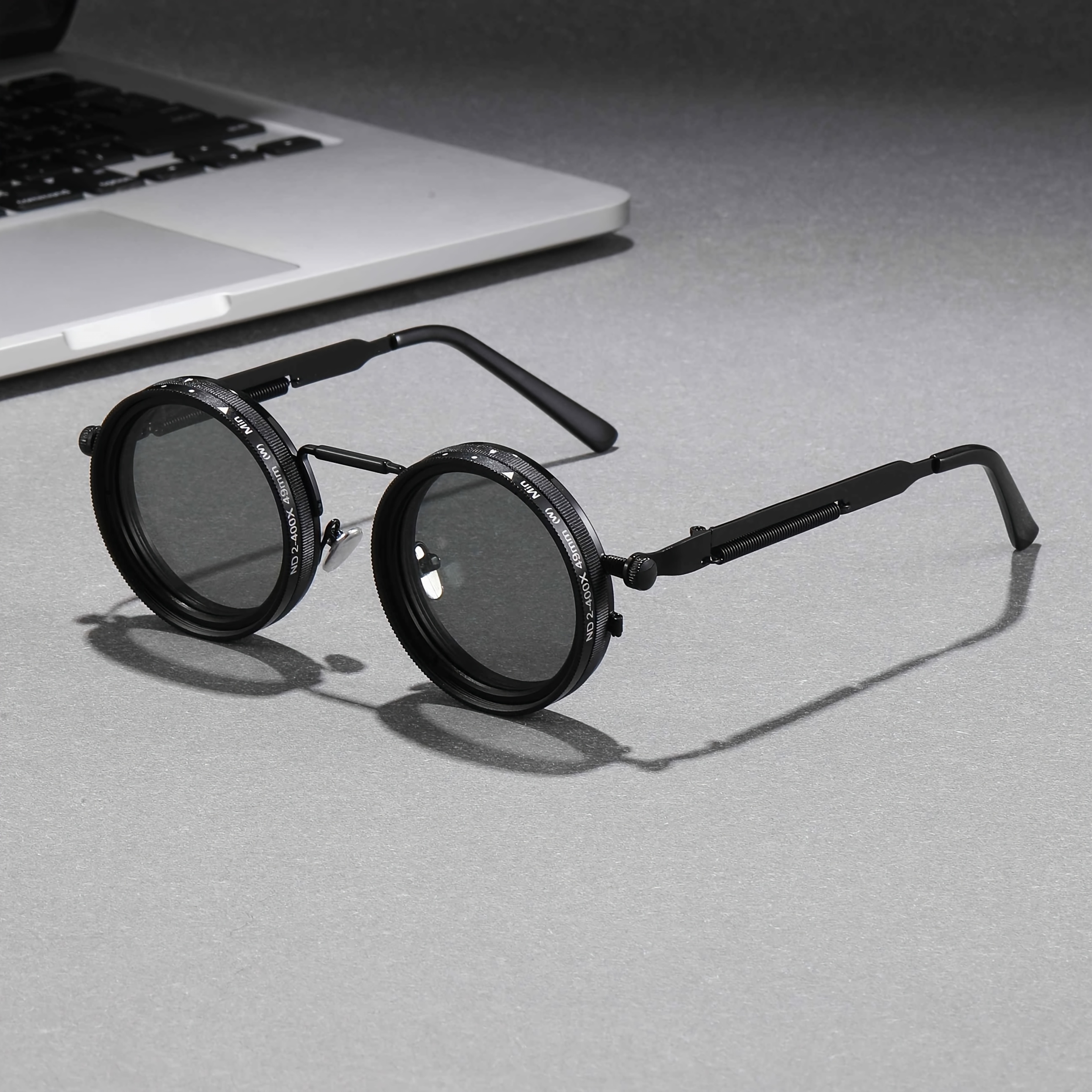 item picture fashionable adjustable sunglasses suitable for retro punk parties sunshade sun protection and festivals like easter graduation season halloween and christmas with aluminum magnesium lenses alloy frames a glasses case and   cloth