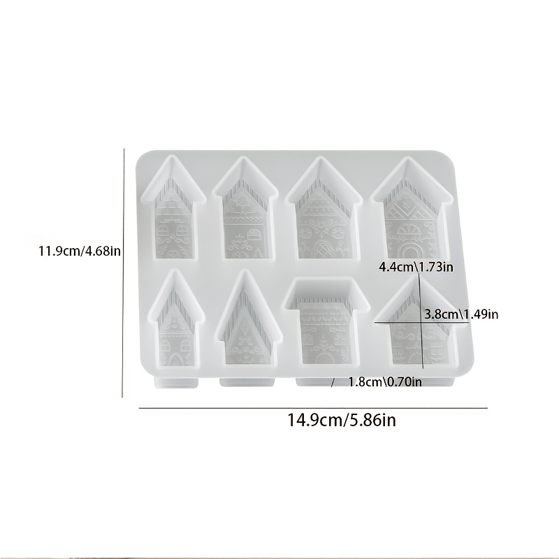 Image of Resin Silicone Mold 8 For Christmas Small House Gypsum Ornaments, Silicone Molds, Christmas Birthday Gifts, Home Desktop Atmosphere Decoration Crafts