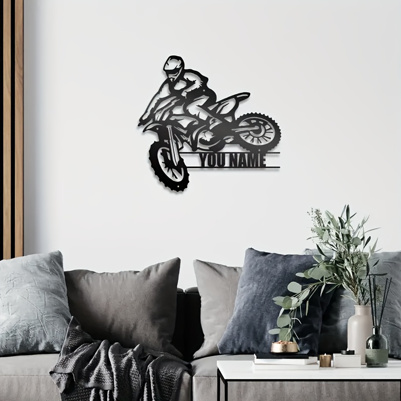 

Customizable Metal Motocross Art, Personalized Off- Motorcycle Name , Metal Hanging For Decor - No , Non-electric