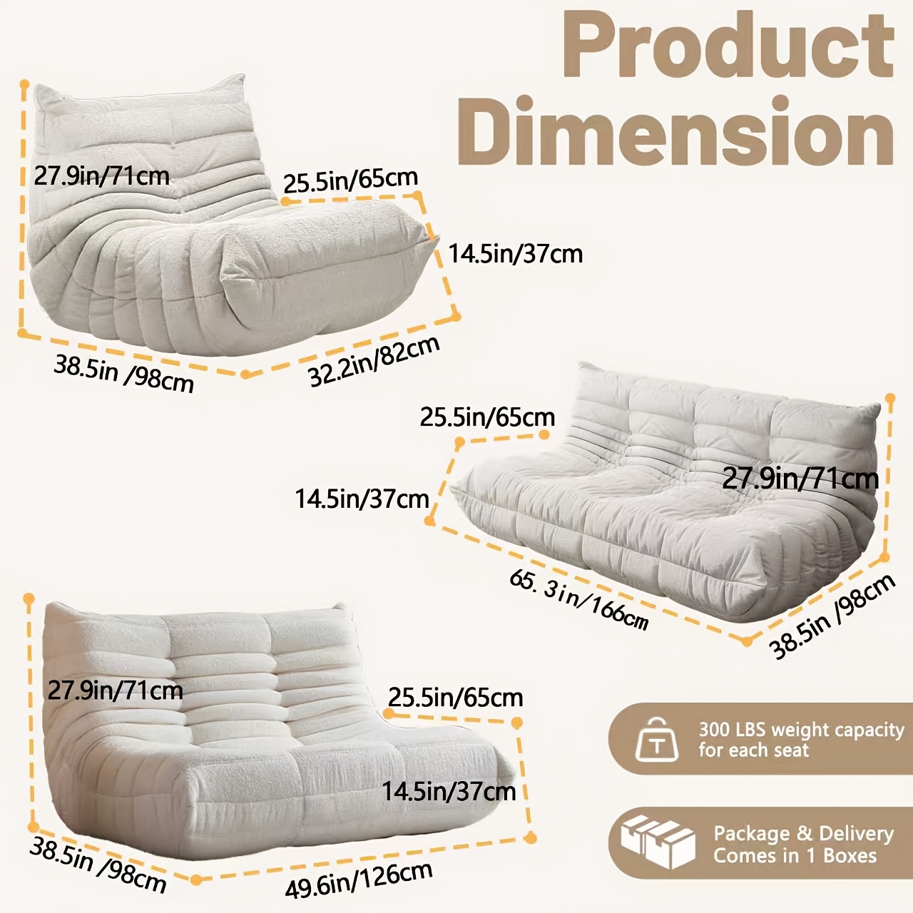 Bean Bag Chair, Family Corner Chair, Sofa, Fireplace Chair, Lazy Sofa, Compressed Sponge Sofa, Floor Single Leisure Chair, Sofa Bed, Suitable For Various Occasions In Hall, Office, Bedroom, Apartment