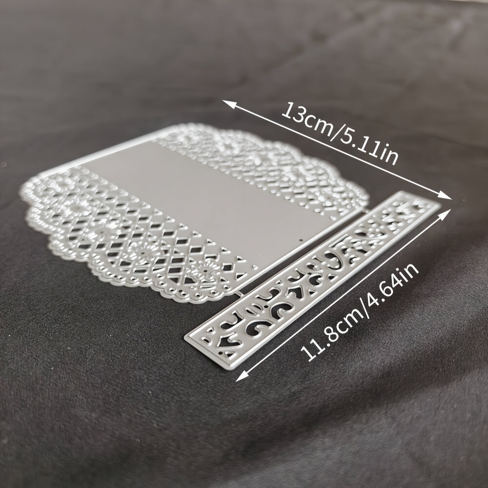 TEMU 1pc Lace Metal Die Cut, Scrapbooking Embossing Stencil, Handmade Greeting Card Decoration Cutting Dies, Gift Card Making