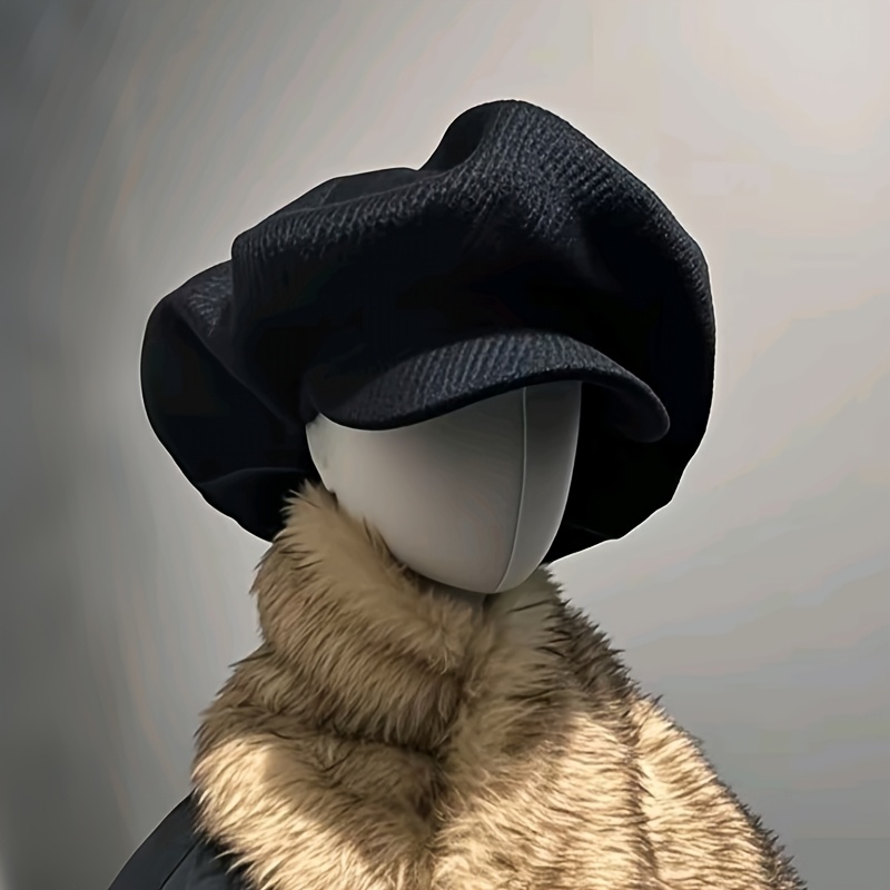 black retro oversized artist hat black painter hat   beret elegant atmosphere suitable for street art oversized octagonal hat