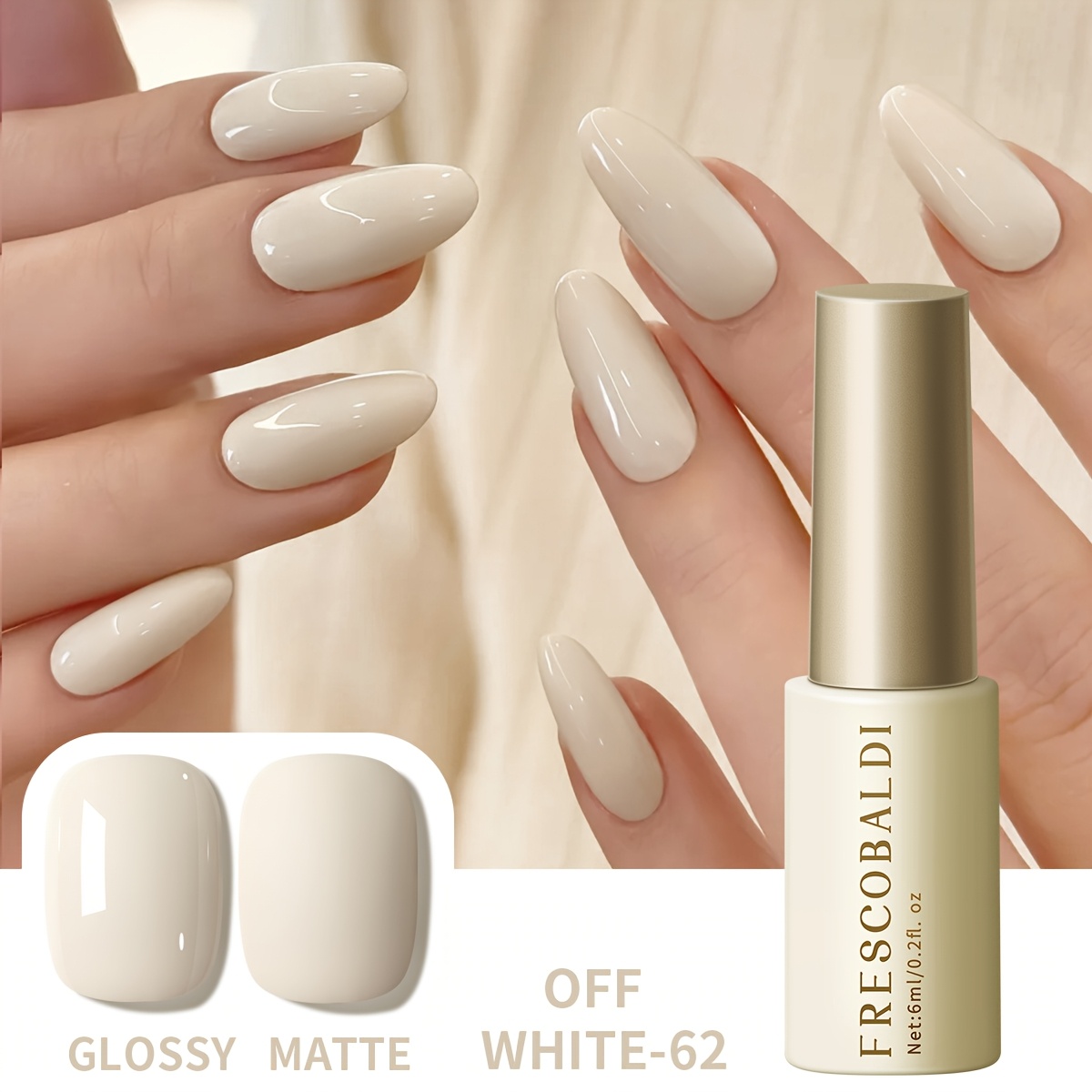 Frescobaldi Cylindrical Bottle, --- Trendy Smooth And Light Pudding Milky White Versatile Nail Polish Gel, Gentle And Elegant Gel For Nail Art And Light Relax