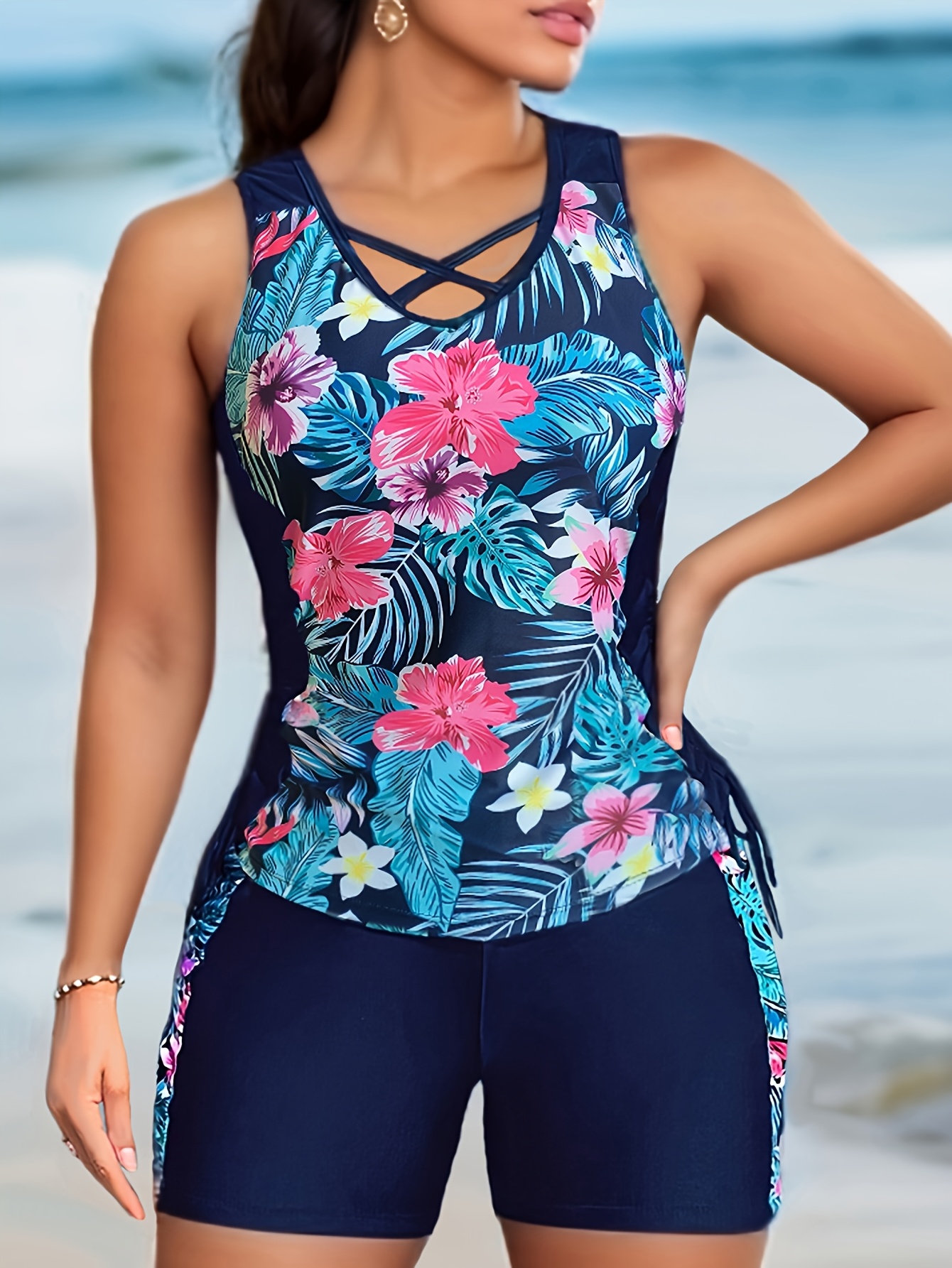 new in 2025 european american split swimwear tankini sexy Temu