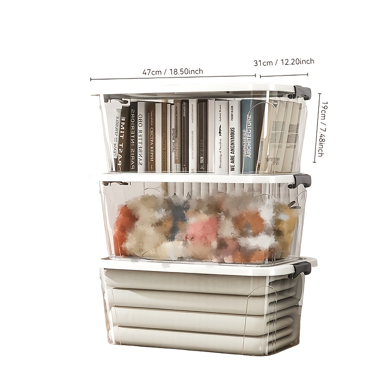 Drei Aufbewahrungsboxen, Aufbewahrungsboxen mit Deckel, Transparente  Aufbewahrungsboxen, Kunststoffaufbewahrungsboxen, Saisonale Aufbewahrung,  Schlafzimmer, Wohnzimmer, Badezimmer und ...