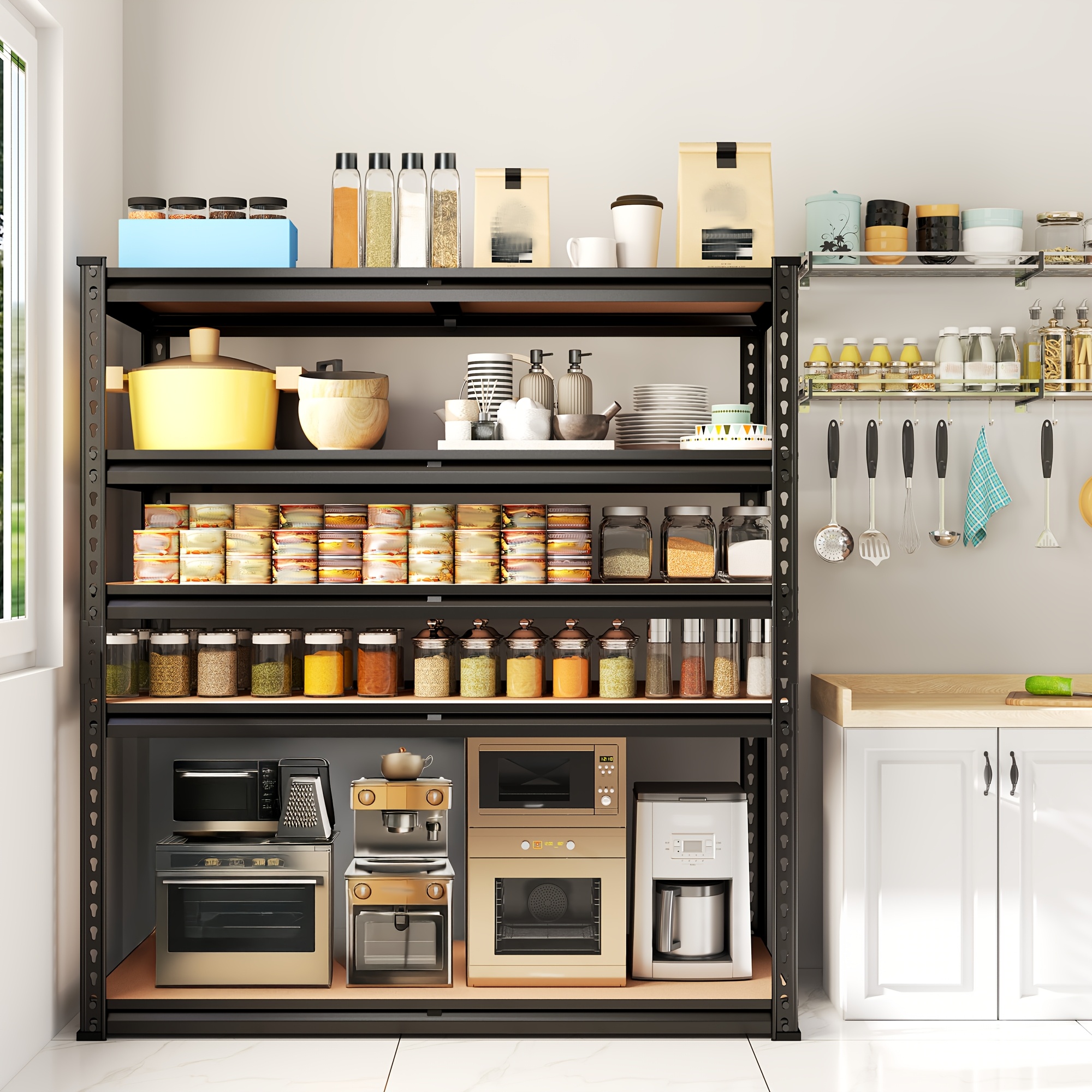 [Heavy Duty Shelving] 72''H Kitchen Standing Rack/Standing Baker'S Rack 2000LBS Garage Shelving 72
