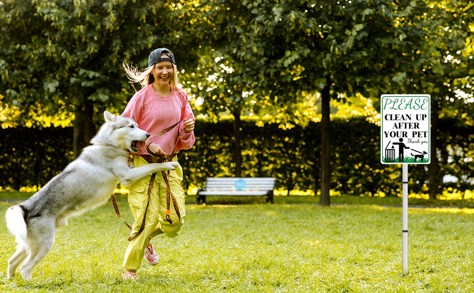 Clean Up After , Yard Signs With Stakes, Pick Up After Your Dog Signs ...