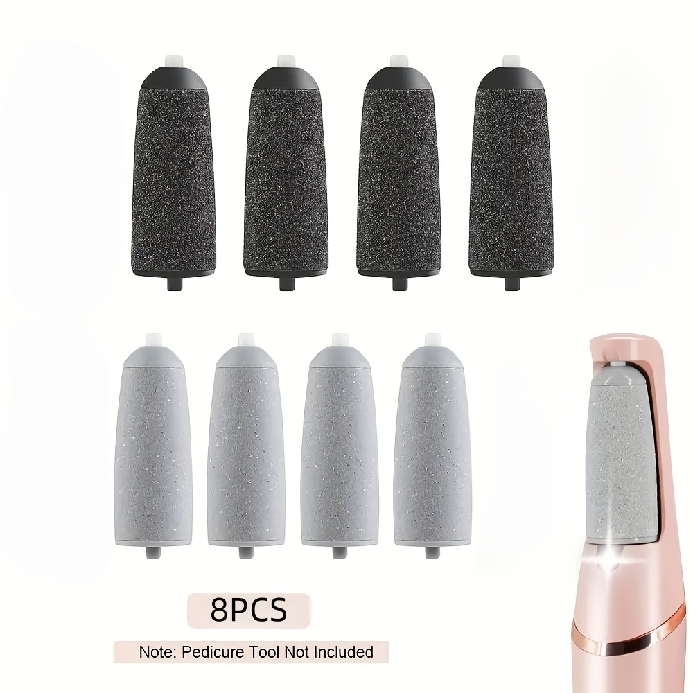 TEMU 8pcs Foot Care Replacement Heads, Electric Tool Foot Files, For Beauty Roller Heads (tool Not Included)
