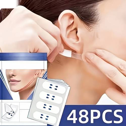48pcs ultra thin invisible face patches face lifting tape suitable for eyes double chin and neck transparent face shaping patches face lifting and facial care tool