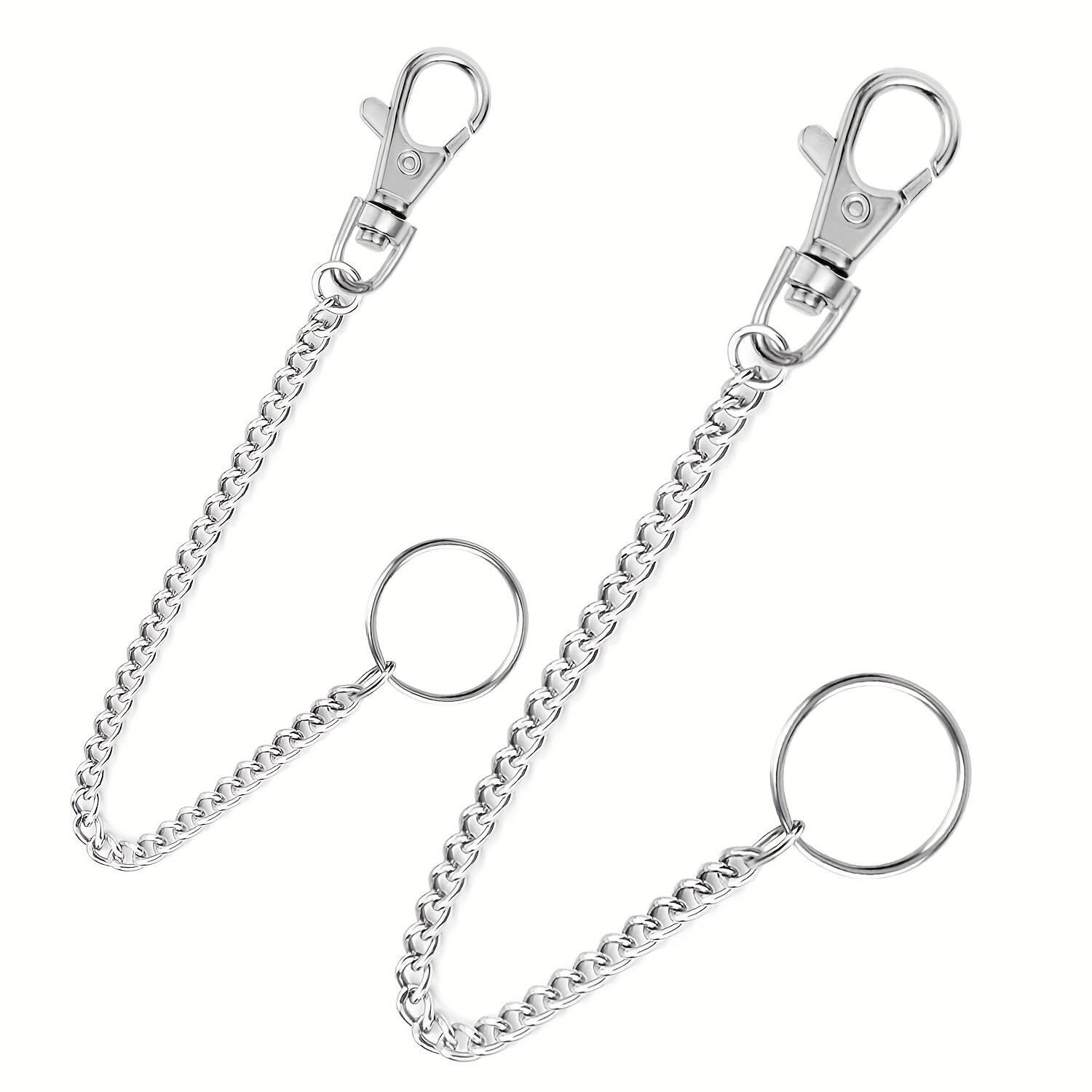 E-shop 2-teiliges Ketten-Gürtel-Set, Geldbörsenkette, Hosenkette mit Schlüsselring für Jeansgürtel, Taschenketten und Schlüssel