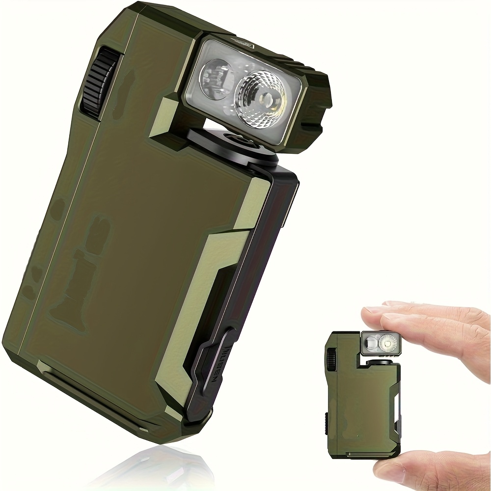 TEMU Edc Flashlight, Powerful Rgb Flashlight, Portable Tablet Mini Flashlight, Small Keychain Flashlight, Suitable For Camping, Emergency (green)