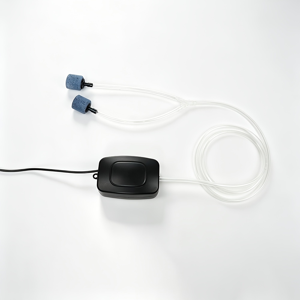 TEMU Fish Tank Air Pump, With Y-shaped Splitter, Can Use 2pcs Air Stones, Aquarium Oxygenation, Water Aeration, Fish Tank Additions, Air Pump