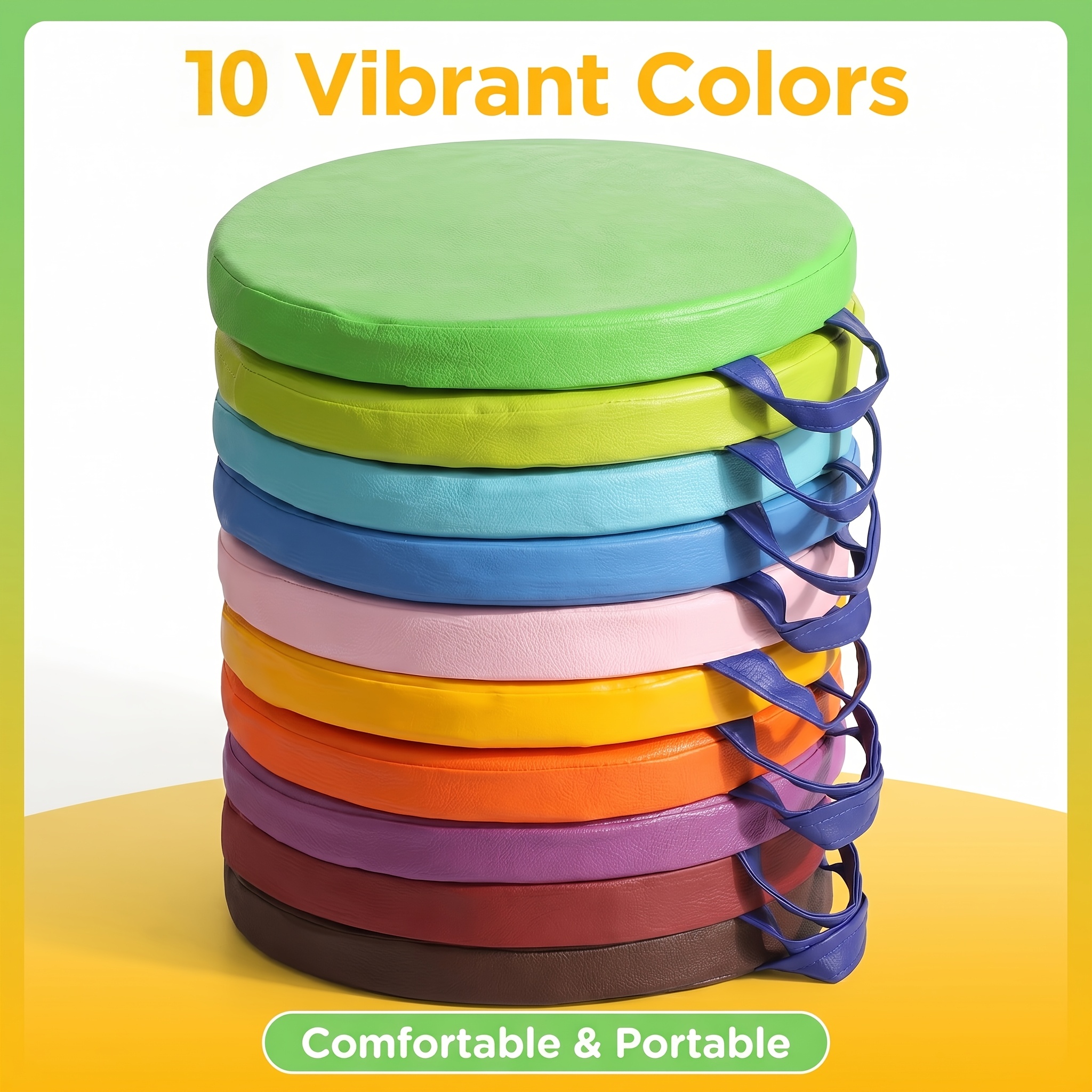TEMU Juego de 10 cojines de suelo, asientos suaves para con de transporte, adecuados para el hogar y , colores enviados