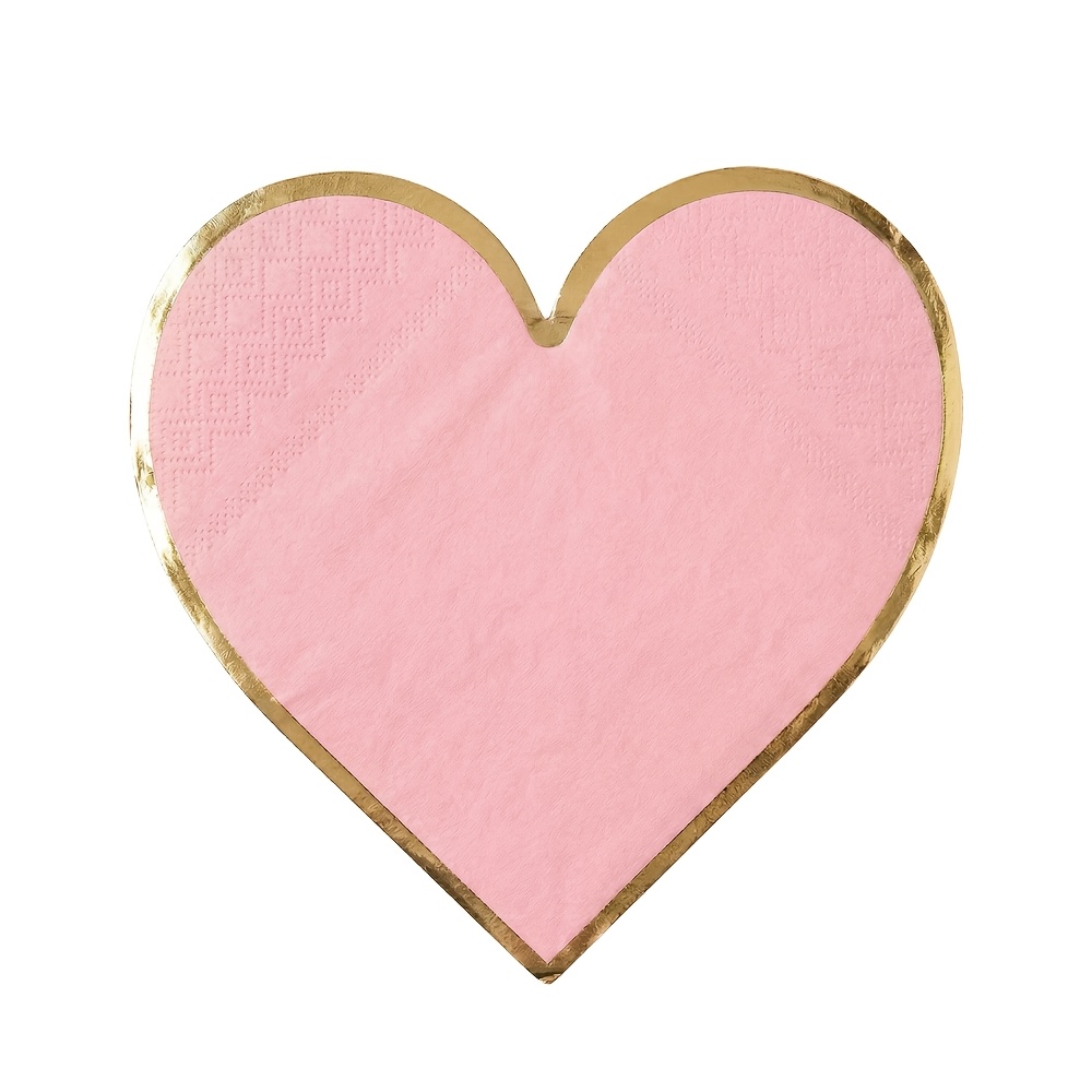 Image of 16pcs Heart-shaped Tissue Napkins, Pink Heart-shaped Disposable Napkins, Suitable For Weddings, Valentine's Day Decorations, Anniversaries, Party Tableware, And Party Supplies For Halloween、christmas