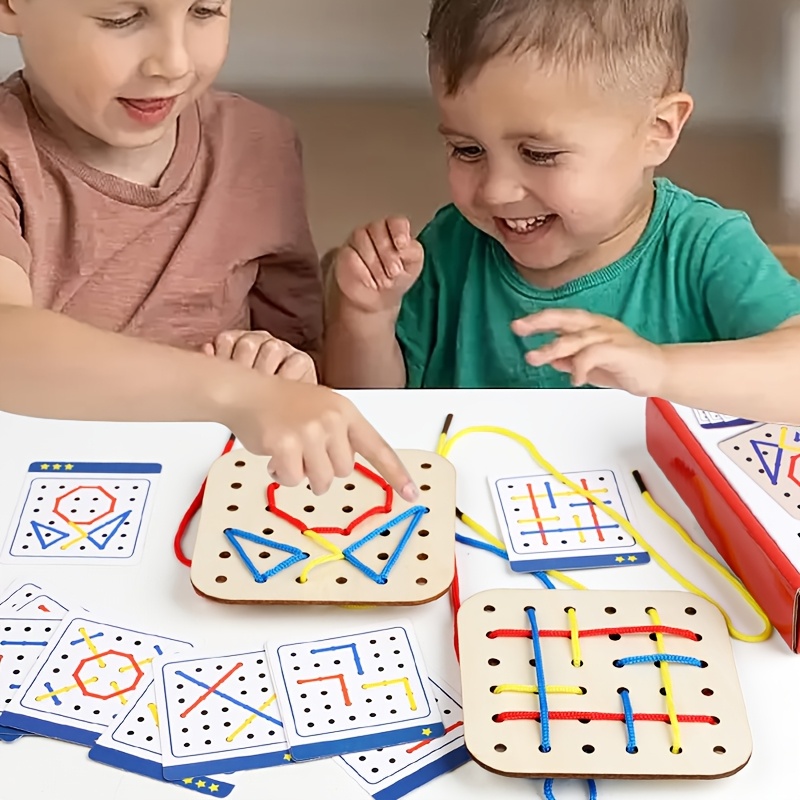 Children's Stringing Board Toy for Two Players, Competitive Game
