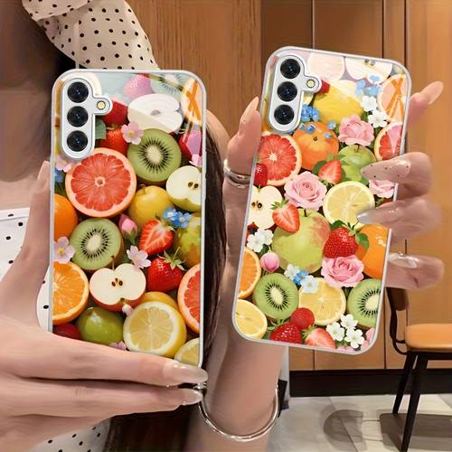 item picture phone case a beautifully designed phone case with a colorful assortment of and a silvery border suitable for samsung for galaxy models including a04 a06 a13 a14 a15 a16 a22 a23 a24 a25 a32 a33 a34 a35 a52 a52s a53
