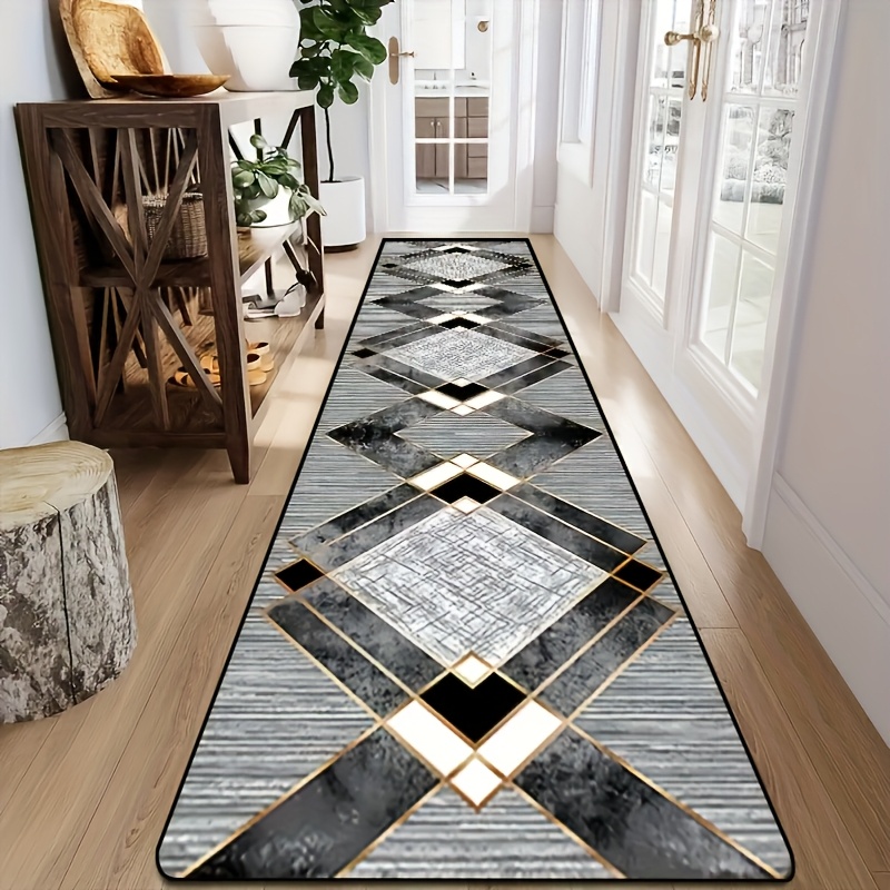   and marble like runner mat extra long rectangular floor mat with dark gray black beige gray black gray beige gray black   floor mat rugs for living room rugs for bedroom christmas gift