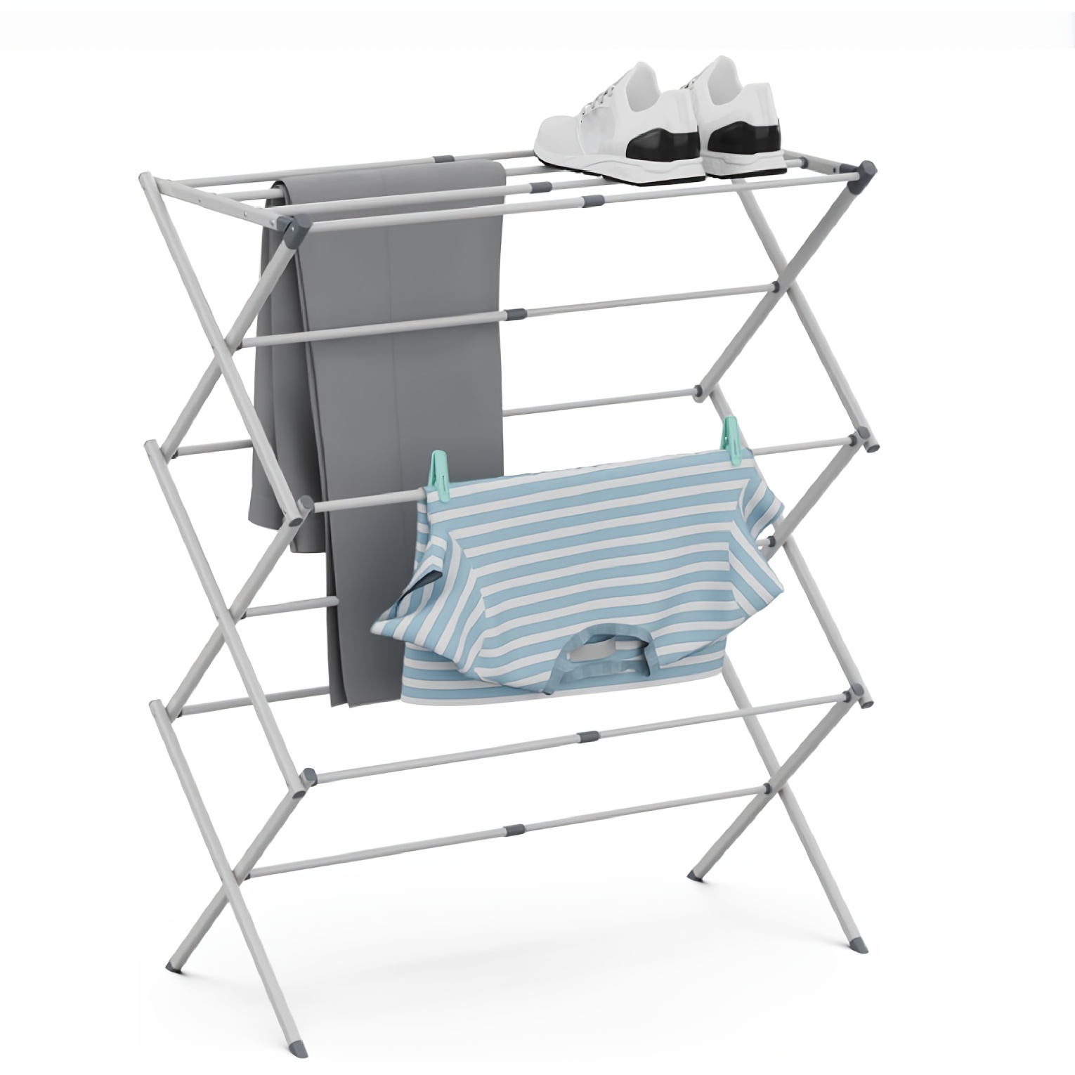 Drying Rack For Laundry, Foldable Clothes Drying Rack, Small Collapsible Dry Rack For Clothes, Use For Indoor & Outdoor Drying Clothes, 40"x29"x14.5"(white), Drying Racks