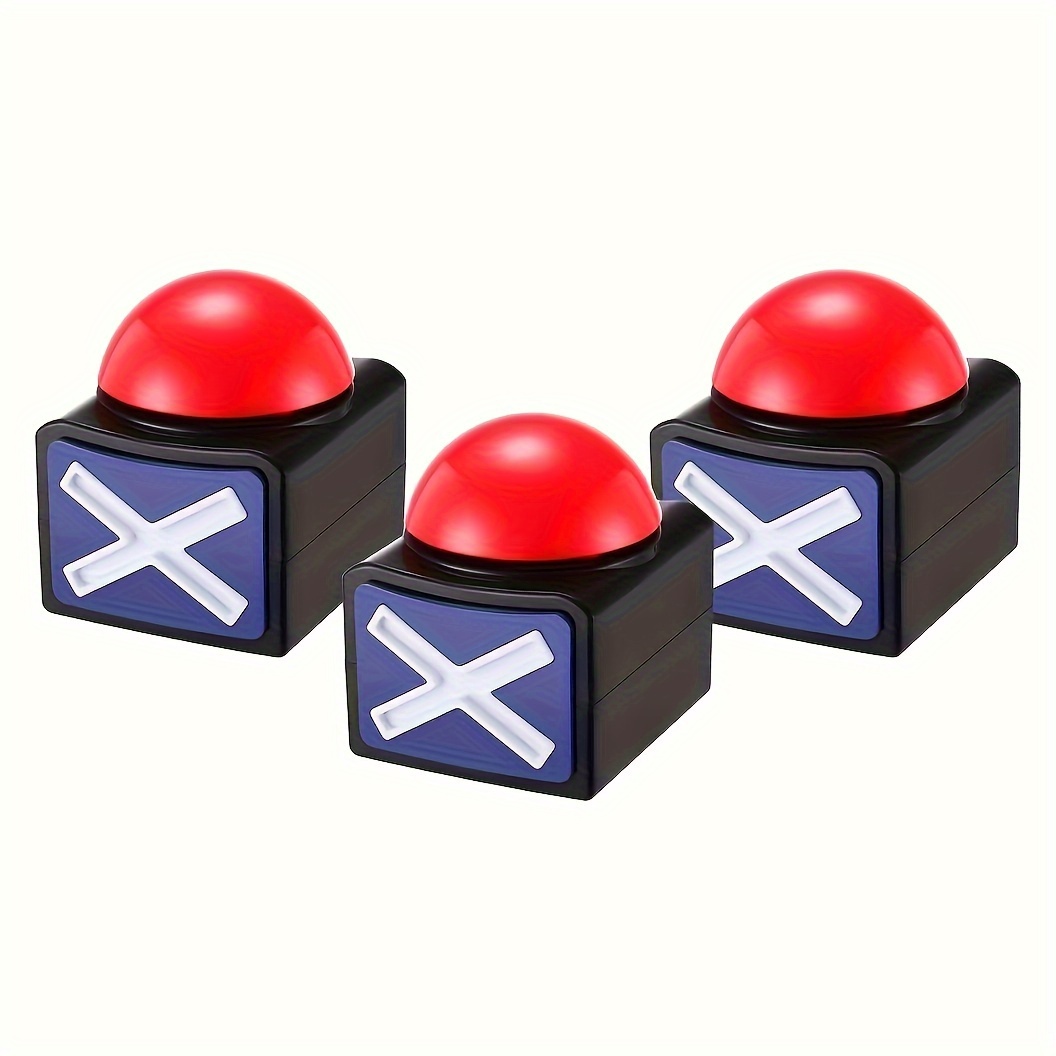 

1pc/2pcs/3pcs Buzzer Answer Button - Game Show Buzzer With Light & Alarm Sound, Quiz Buzzers, Red Buzzer Button For Game