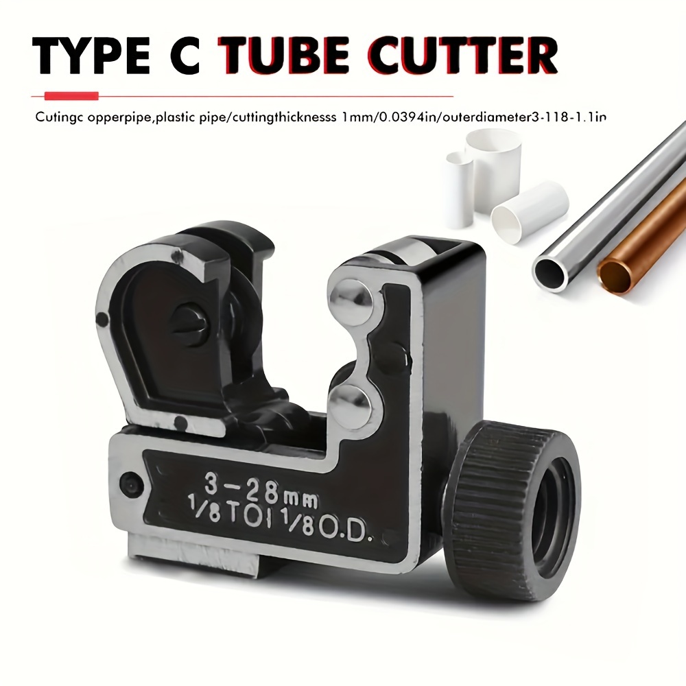 

[1pc Stainless Steel Tube Cutter] 1pc Stainless Steel Tube Cutter, Professional Type C Pipe Cutter, 3-28mm Diameter, With Sharp Blade, No Required, For Plastic, Copper, And Pex Pipes