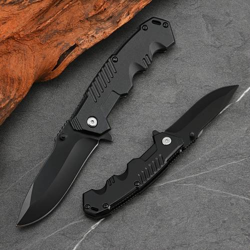 a completely black kitchen fruit knife for home use designed for opening packages portable and foldable durable and sharp