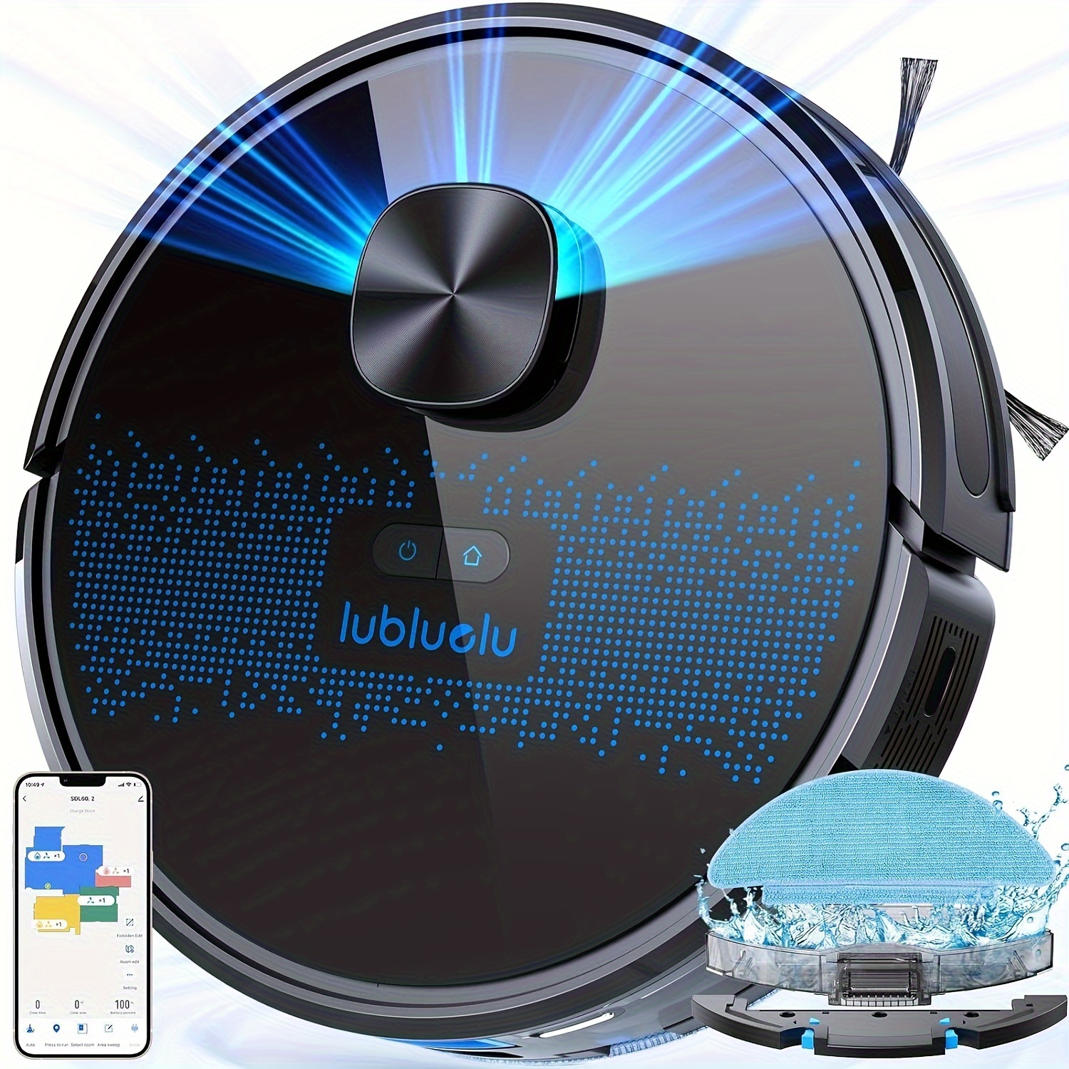 Image of Lubluelu 7000pa Robot Vacuum And Mop Combo, L15ultra Robot Vacuum Auto-charging, , 30 No-go Zones, 3in 1 Robot Vacuum Cleaner For Pet Hair Carpet Hard Floor