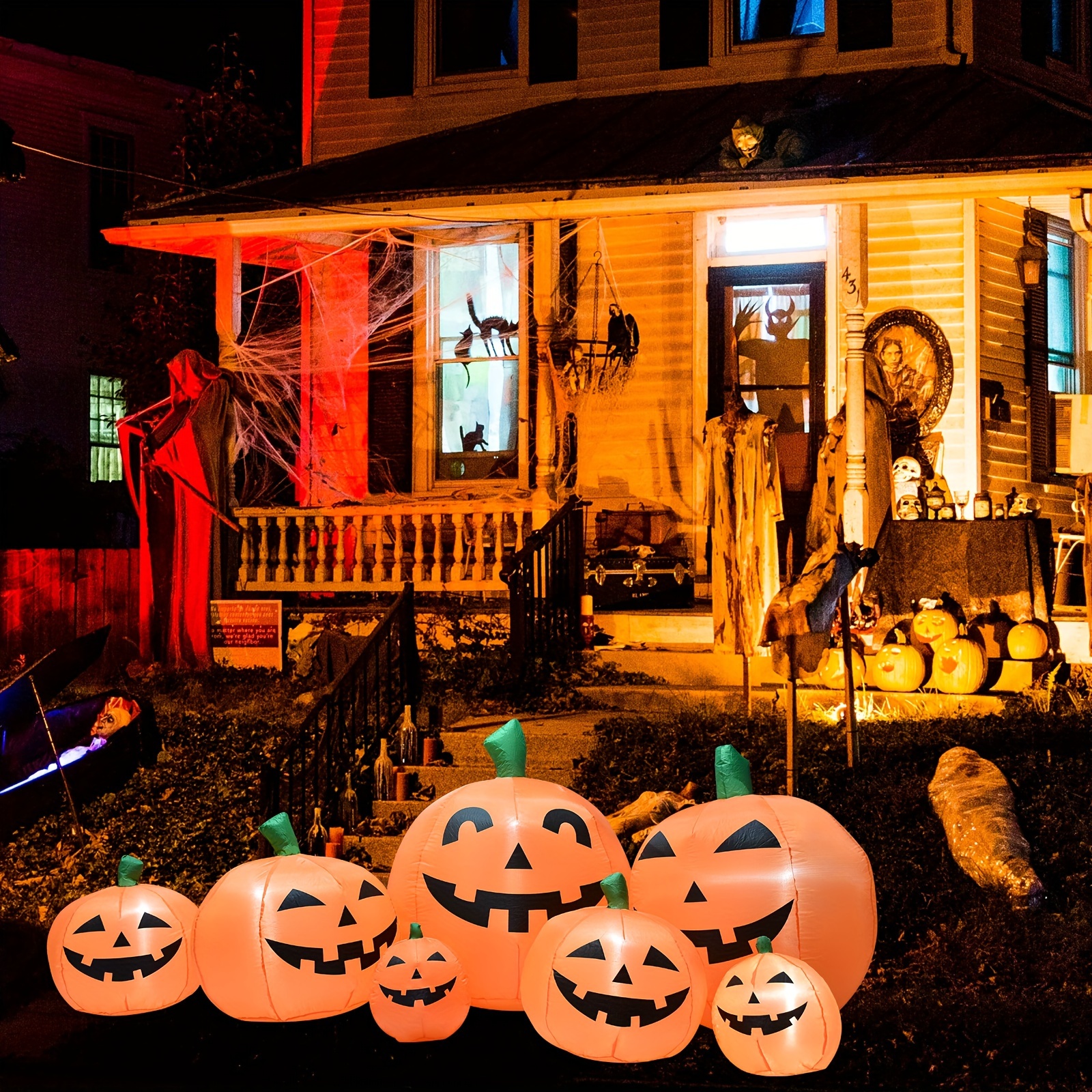 Inflable Halloween BOHON 7 Pies - Parca LED Para Exteriores E Interiores