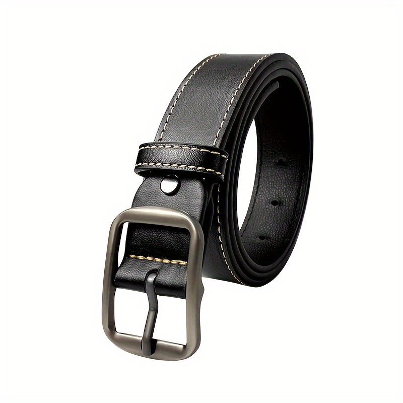 TEMU Retro Needle Buckle Belt, Men's Belt, Paired With Jeans, Pu Leather Belt