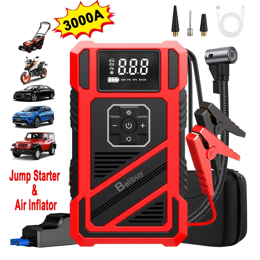 Portable Air Pump, Quickly Inflate Tires, With Emergency Power Supply Function, A For Outdoor Travel, Rechargeable Battery, Allows You To Get Rid Of The Shackles Of Cord, Inflate Tires Anytime