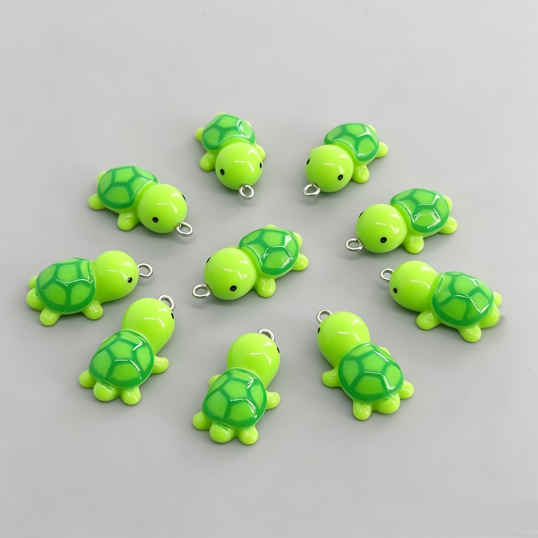 TEMU 10 Pezzi Ciondoli 3D Verde Pendenti Animali per Creazione Gioielli Fai da Te Collane Orecchini Accessori
