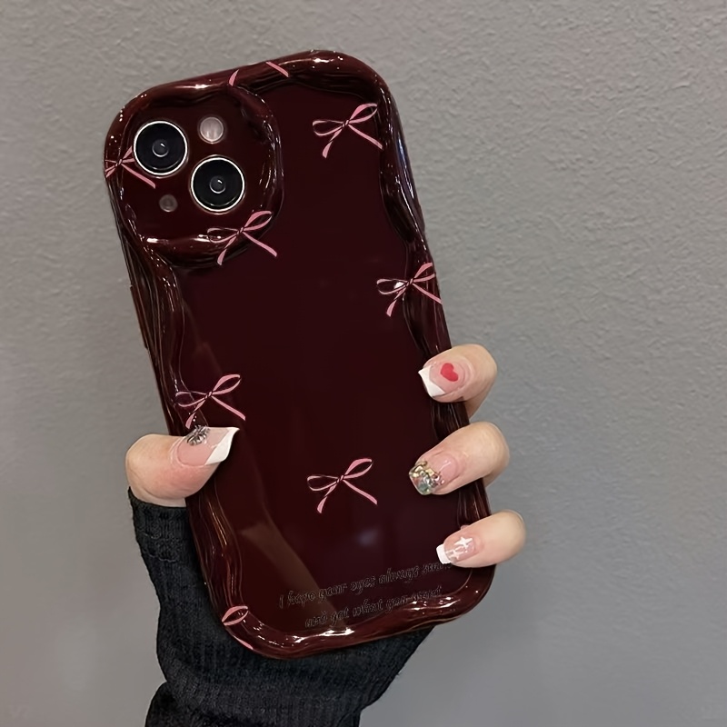 phone case cute pink bow phone case compatible with iphone 17 16e 16 15 14 13 12 11     x xr   8 7 plus shockproof soft tpu back cover anime design artistic print flexible material durable case ideal for iphone   and  