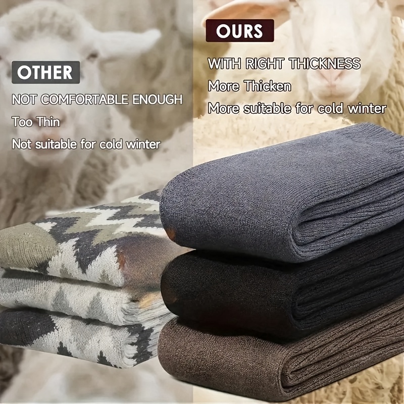 3/10 Pairs of Thick Winter Velvet Snow Socks for Men, Soft Plush Warm Boot Socks, Suitable for Outdoor Work And Leisure, a Gift for Husbands, Fathers, Or Boyfriends, Knitted Items in European Sizes (39-45) And US Sizes 9-11.