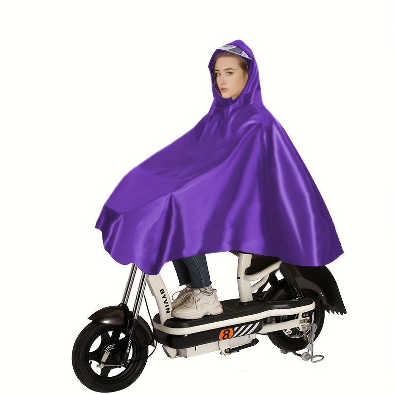 reusable rain   water tear resistant hooded raincoat solid color wheelchair rain protection rain jacket