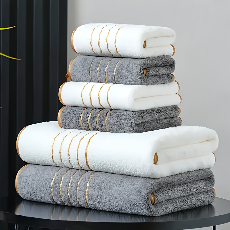 Set 2 Serviettes Bain Rayées