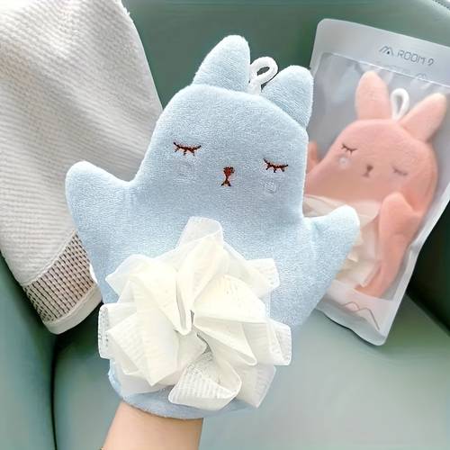 cute cartoon bath glove non electric bath scrubber simple and convenient mud scrubbing tool adorable bath scrubbing accessory for home and kitchen use suitable for all
