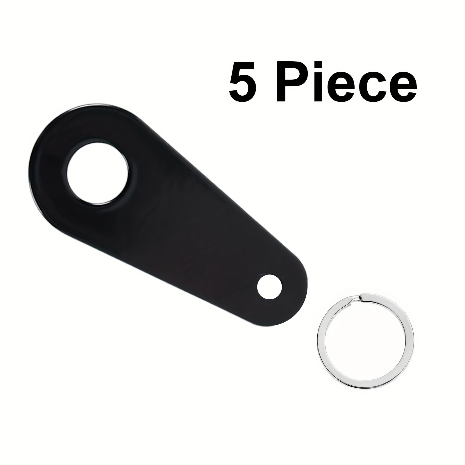 5pcs Black Alloy Motorcycle Bell Hanger And Split Ring, Fits For Most Of Bells
