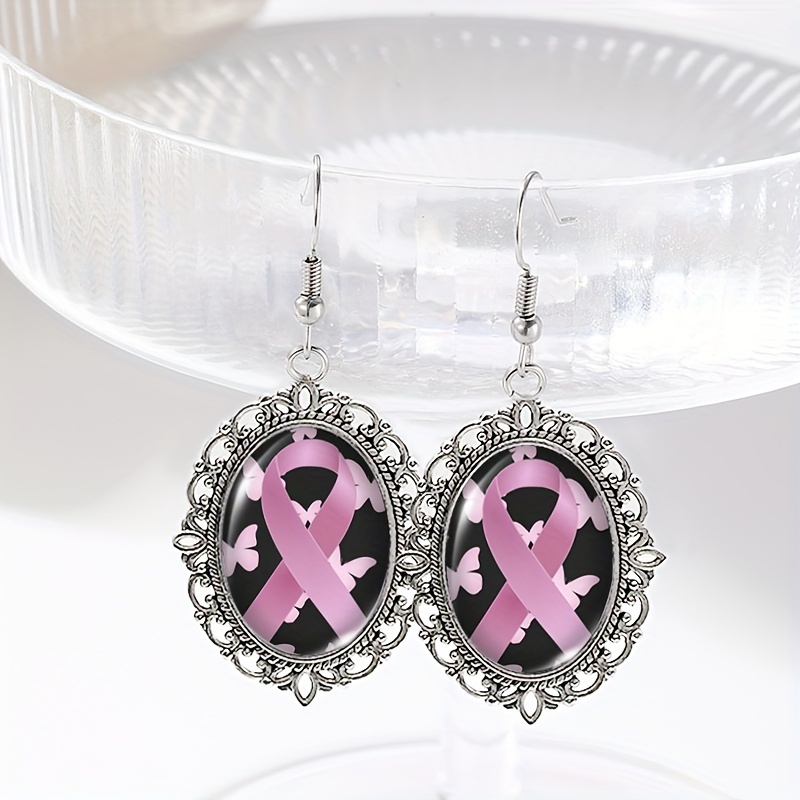 TEMU 1 Pair Vintage Alloy Drop Earrings, Mosaic Dangle Earrings With Stainless Steel Ear Needle, Non-magnetic, For Gifts