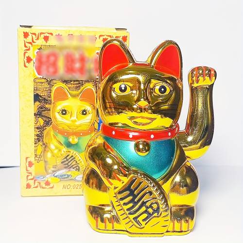 1pc large size maneki neko ornament home decor small statue cat requires 1pc aa battery for home decoration holiday ornament office desk decor christmas gift