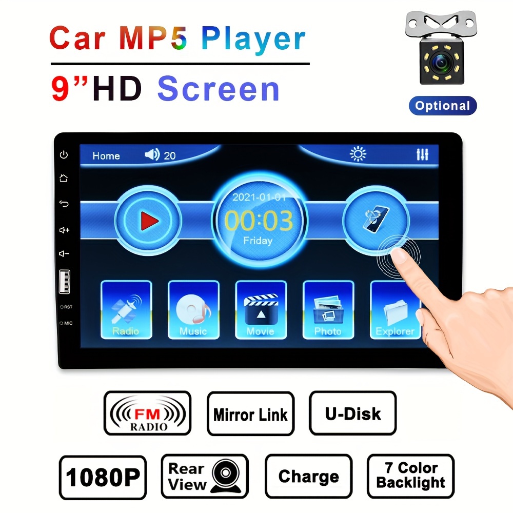 

Single Din 9'' Car Multimedia Player 12v Car Radio With Wireless Digital Music Auto Radio Support Mirror Link Fm Aux Function