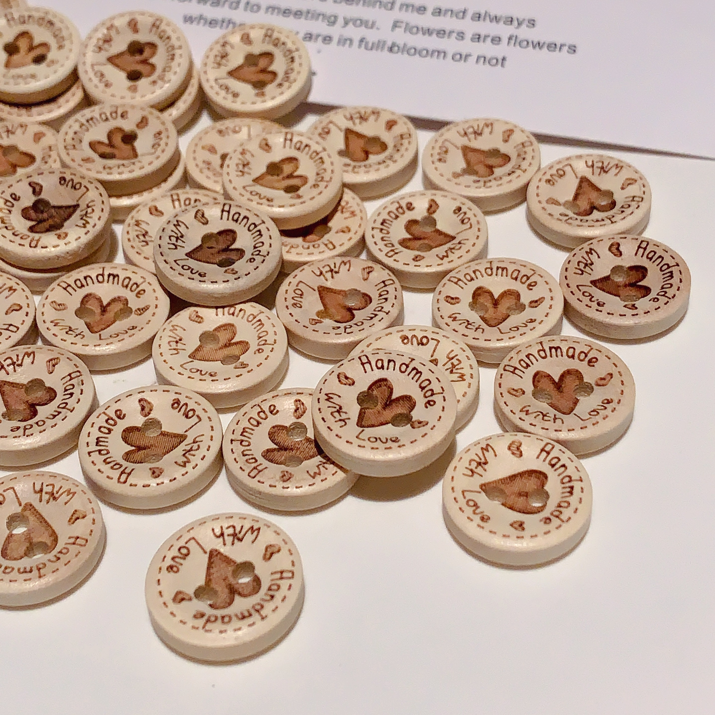 Love Handmade Holiday Sewing Crafts Decor Buttons 50pcs