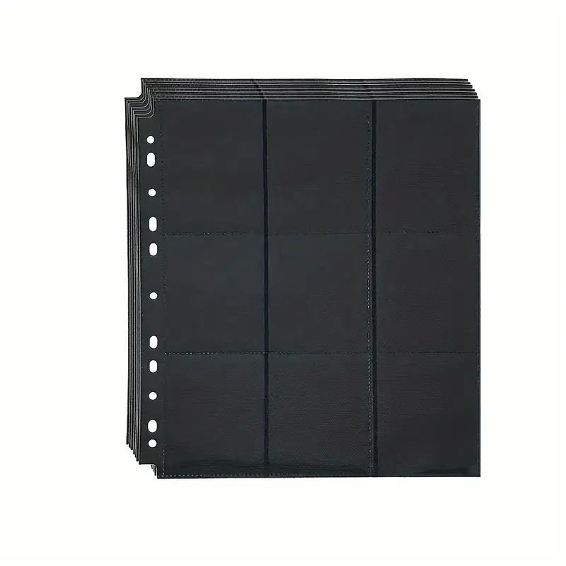 10 pack black 9 pocket card binder pages storage - Temu 10 pack black 9 pocket card binder pages storage - Temu