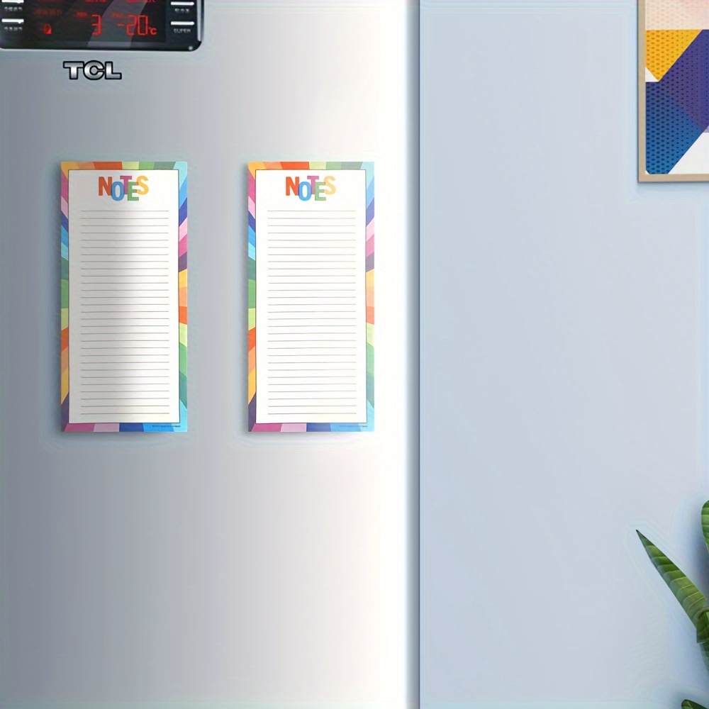 

Colorful Magnetic Notepads: Grocery List Magnets For Fridge Organization - Paper Covered