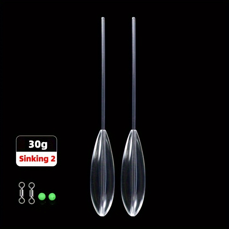 2pcs Floating & Slow Sinking Bombarda Float Set, Streamlined Design Long  Casting Float, Suitable For Carp Bass Fishing, Fishing Tackle For Saltwater