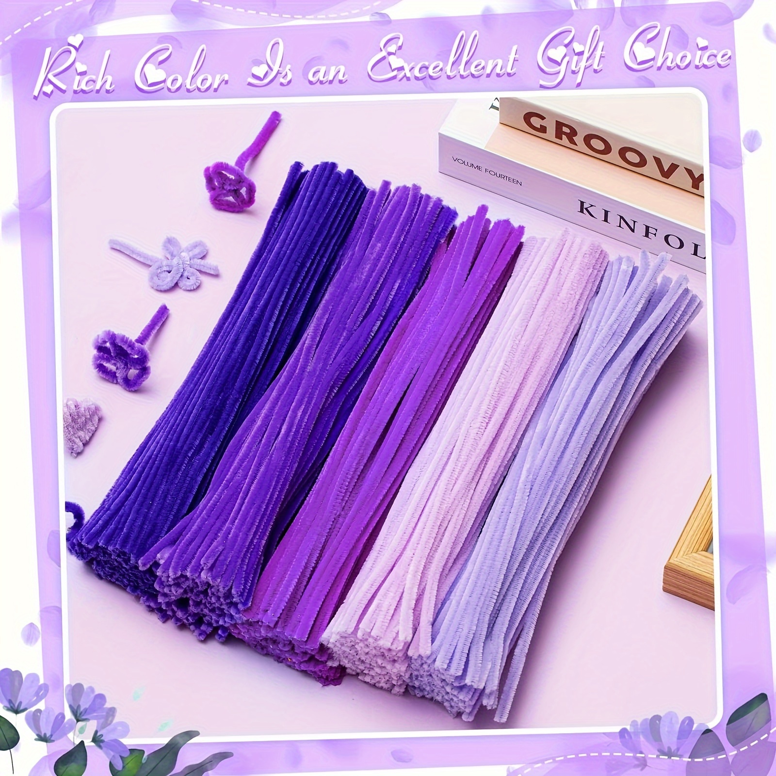 

500-piece Pipe Cleaners Set - Fabric Chenille Stems 12" - Diy Supplies, Creative Gift Wrapping & Party Decorations