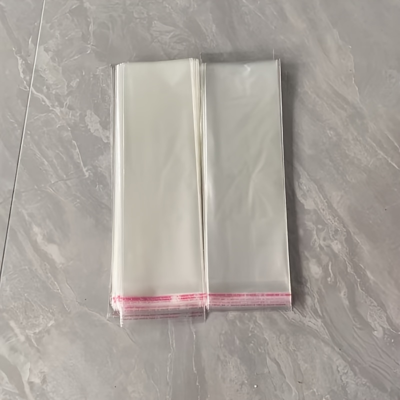 TEMU 100 sacs en verre transparent pour emballage de bijoux, sacs en plastique réutilisables, 11*33,5 3 OPP