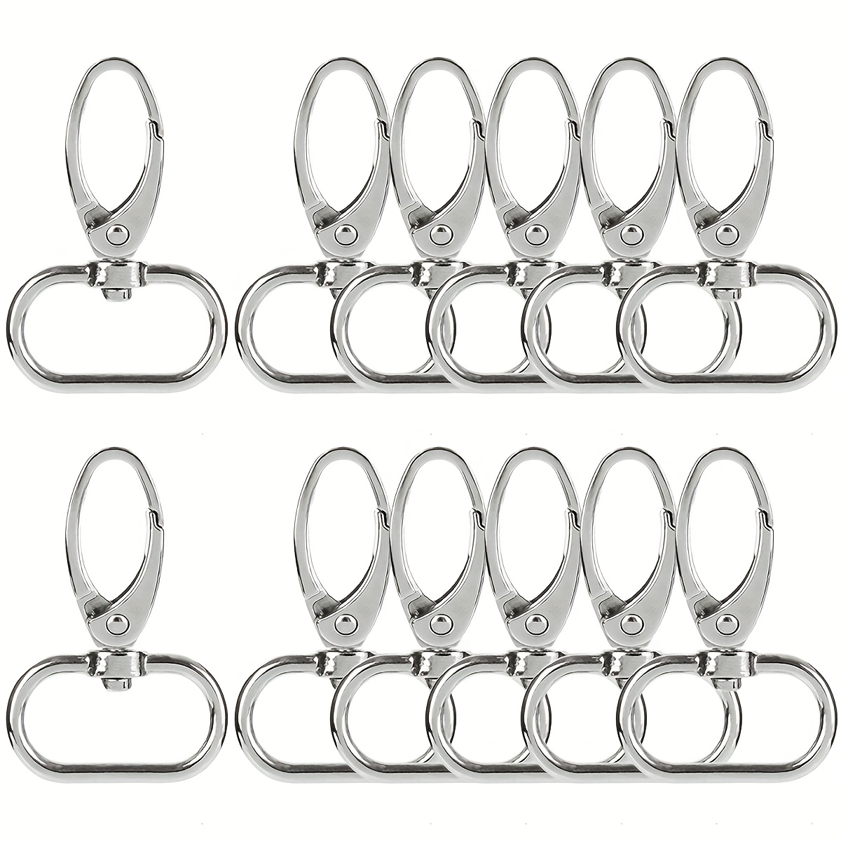 12pcs/20pcs Oval Ring Lobster Clasp Claw Push Gate Trigger Clasps Swivel Snap Hooks For Leather Craft Straps Lanyard Ribbons
