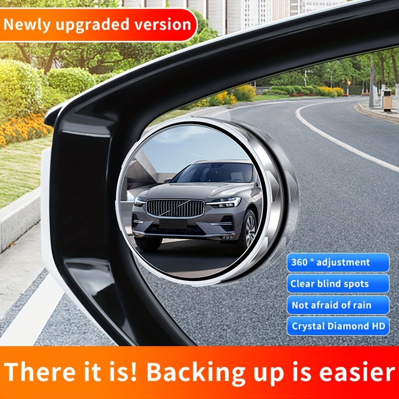 

2pcs Universal Fit Round Hd Glass Convex 360° Wide Angle Car Side Rear View Mirror, Blind Spot Mirrors With Reusable Suction Cup For Cars, Suvs, And Trucks Accessories