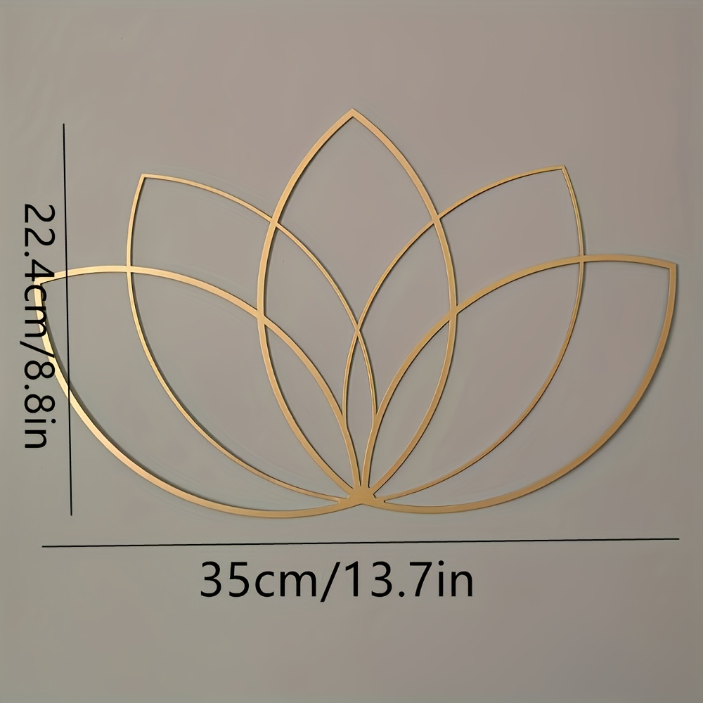 E-shop 2D Flach, Stilvolles Goldenes Lotus-Wandbild. Metalloberflächendekoration für modernes Wohnzimmer, Schlafzimmer Heimdekoration, für