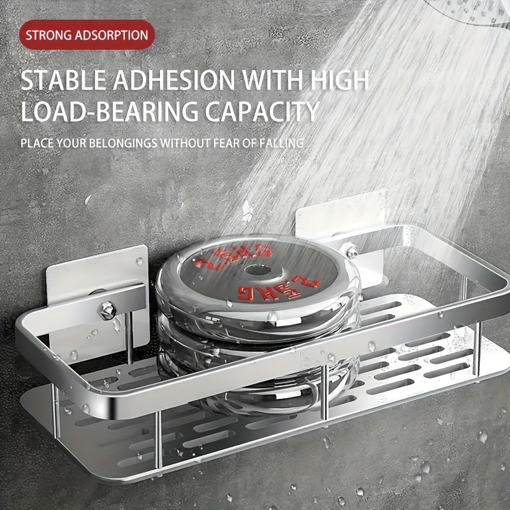Large Capacity Aluminum Non-perforated Wall Rack, Suitable For Bathrooms And Kitchens - Space , Storage Solution Rv Showers
