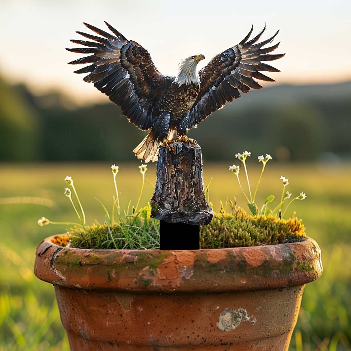 

2d Flat 1pc Style Acrylic Eagle Wings Garden Stake, 12x9.8 Inches, Animal Theme Outdoor Decor, Multipurpose Lawn Sun , Potted Art For Home & Garden, Ideal Gift For Family